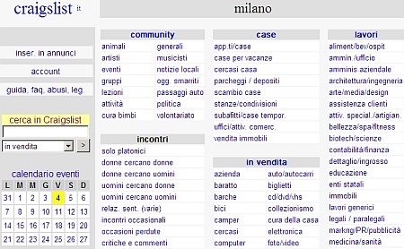 Pubblica annunci gratis in Italia e nel mondo con Craigslist